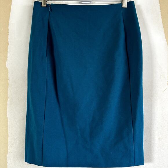 Diane Von Furstenberg New Koto Pencil Skirt Mini Pleated Zip Viscose Blue 8 - Picture 7 of 7